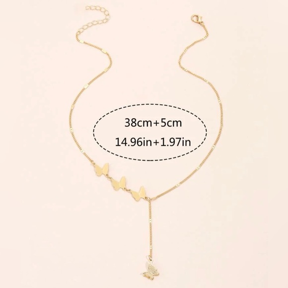 ❀ Elegant Gold Butterly Charm Y-Lariat Drop Necklace - Picture 4 of 5